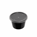 CONTAINER ΣΤΡΟΓΓ. PP ΜΑΥΡΟ ΜΕ ΑΠΟΣΠ. ΚΑΠΑΚΙ 4oz P66 50Τ/20Π